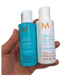 Bộ gội xả nhí Moroccanoil Hydration dưỡng ẩm mềm mượt cho tóc khô hư tổn nhẹ 70mlx2 - bộ