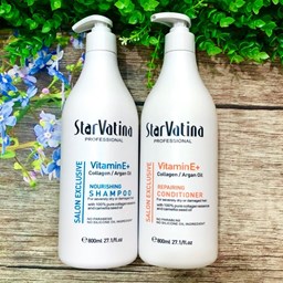 Bộ dầu gội xả Star Vatina dưỡng sinh siêu tái tạo tóc hư tổn 800ml Bộ dầu gội xả Star Vatina dưỡng sinh siêu tái tạo tóc hư tổn 800ml