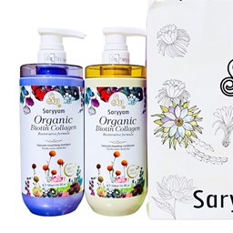 Bộ dầu gội xả phục hồi hương hoa sen Sinhair Saryyam Organic Biotin Collagen 500ml